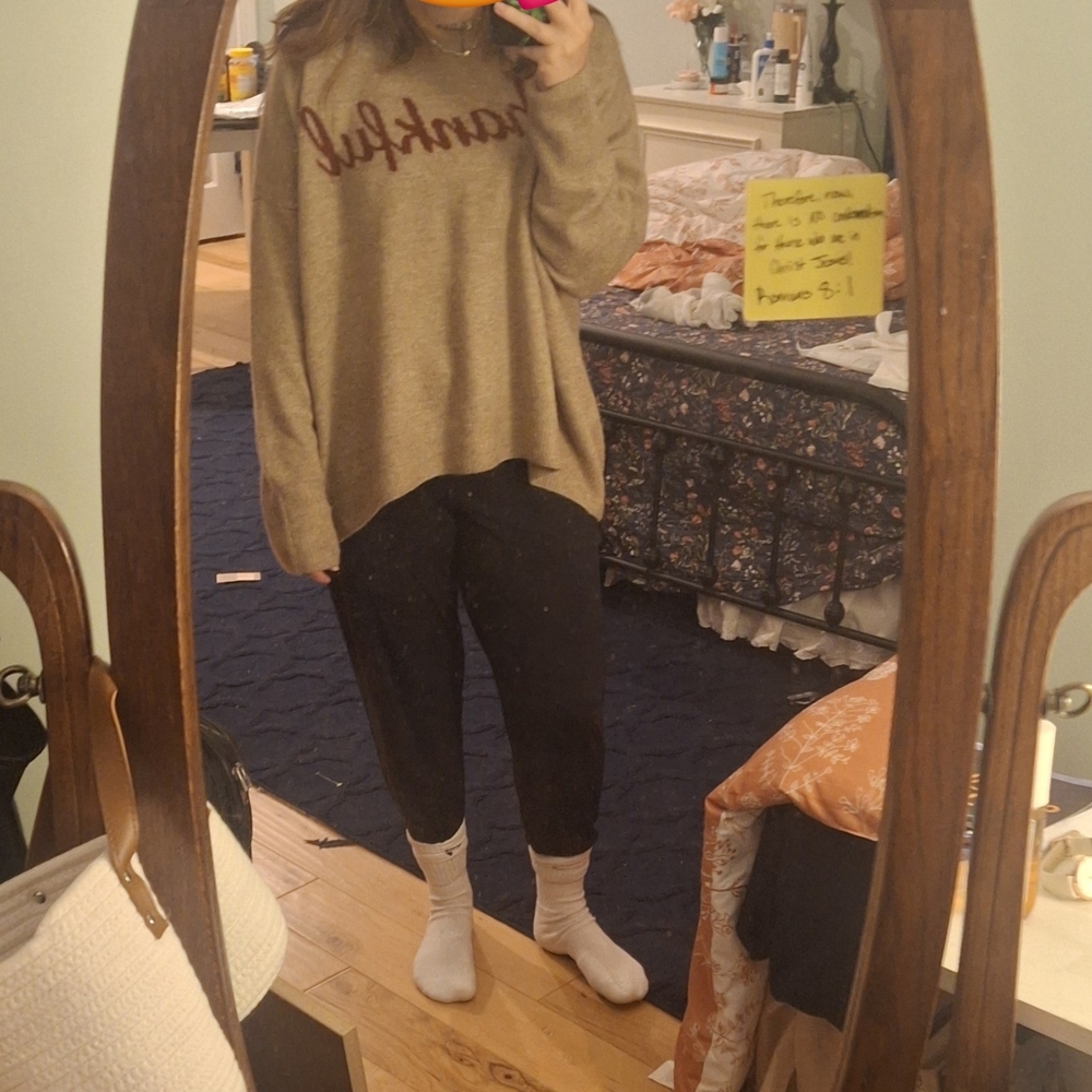 Cozy Tan Crewneck Sweater - Relaxed Fit